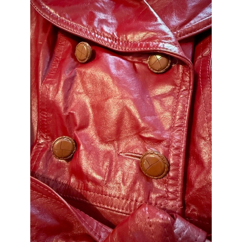 Vintage Wilsons Red Leather Trench Coat - Size XS/S