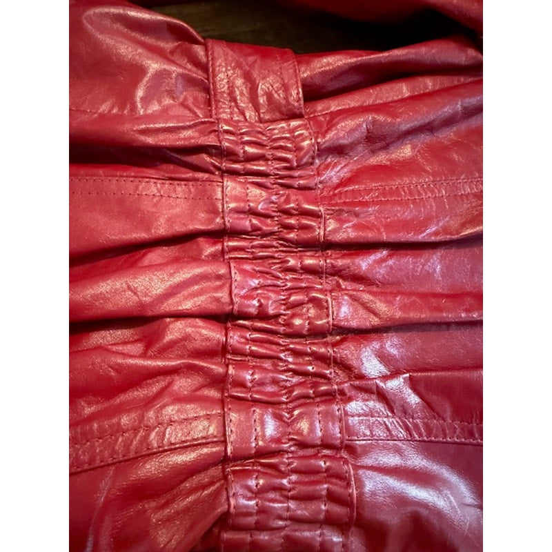 Vintage Wilsons Red Leather Trench Coat - Size XS/S