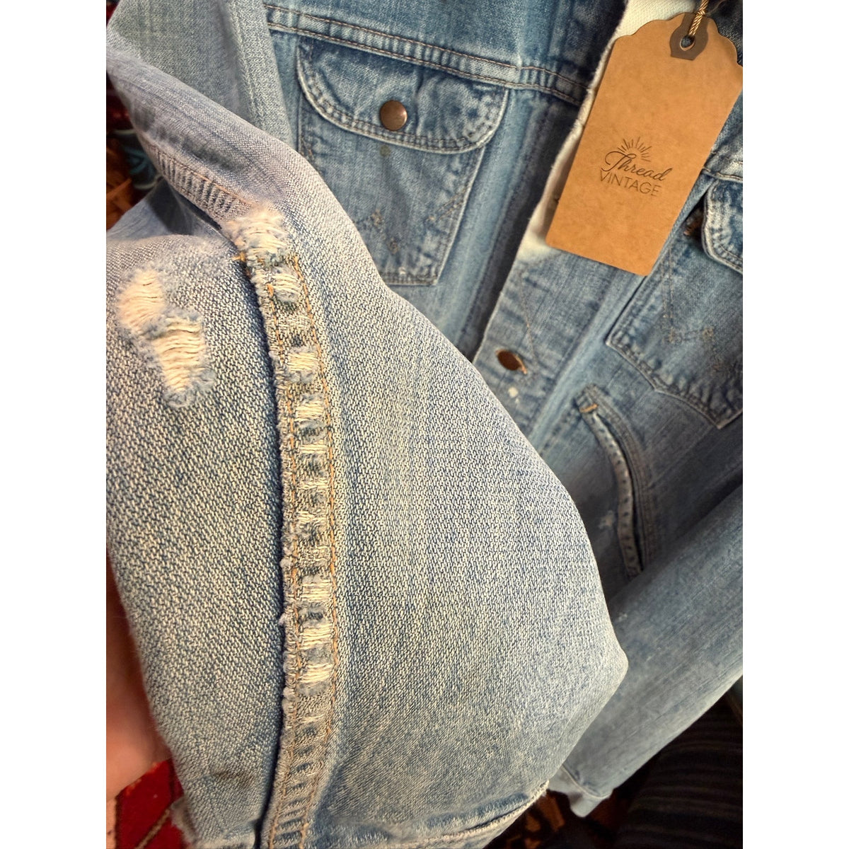 Vintage Wrangler Denim Jacket Approx Size Med PTP 22"