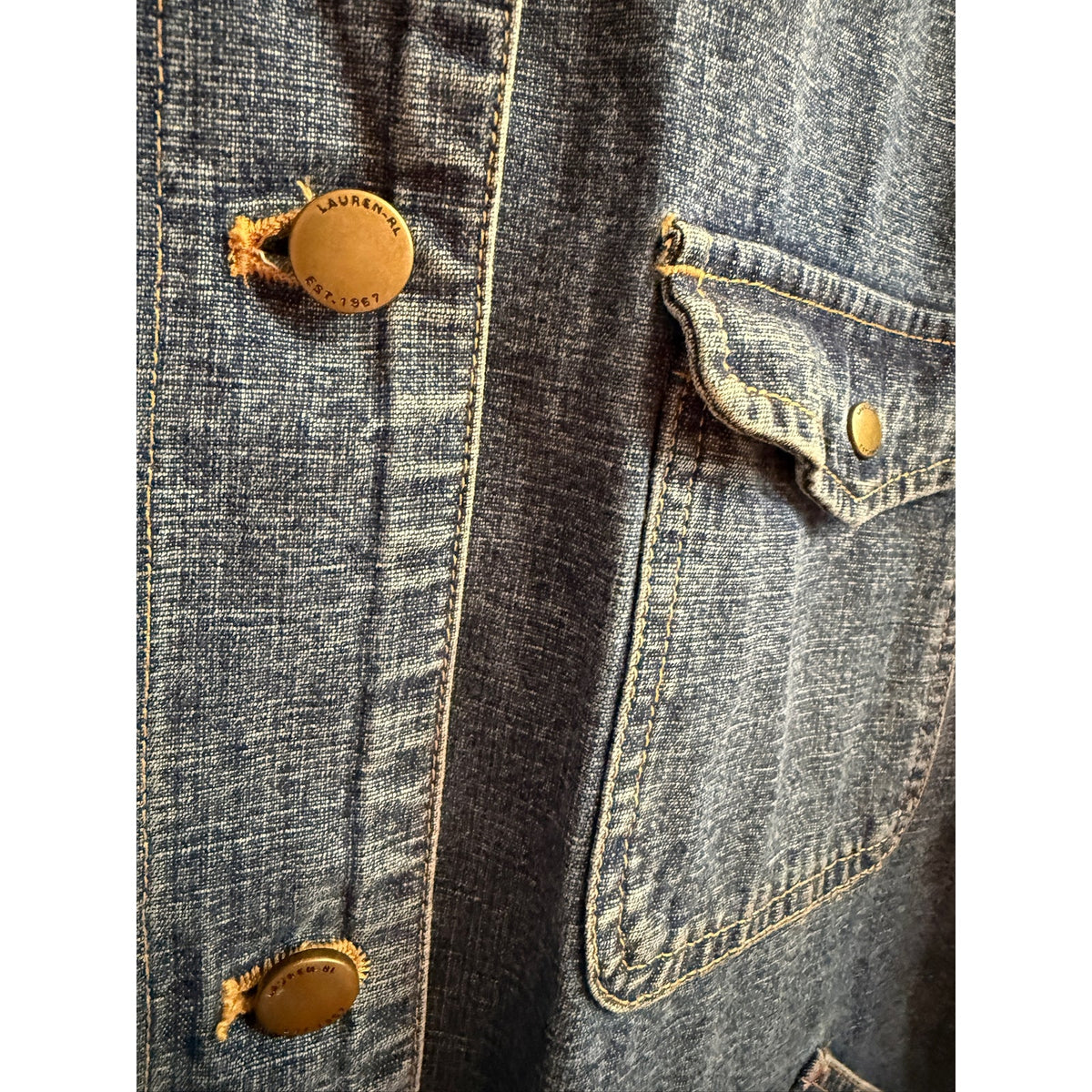 Ralph Lauren Jeans Co. Denim Utility Jacket Size 2X PTP 23 Inches
