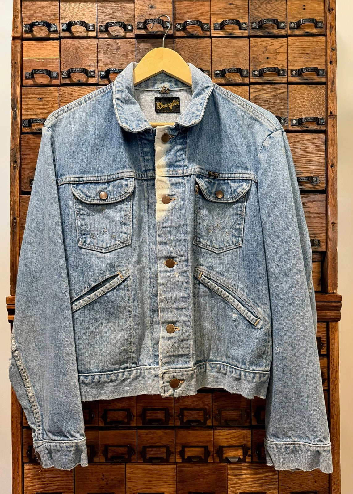 Vintage Wrangler Denim Jacket Approx Size Med PTP 22"