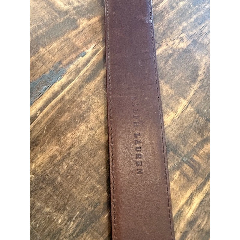 Ralph Lauren Horseshoe Belt Purple stones Size Small - Brown Burgundy