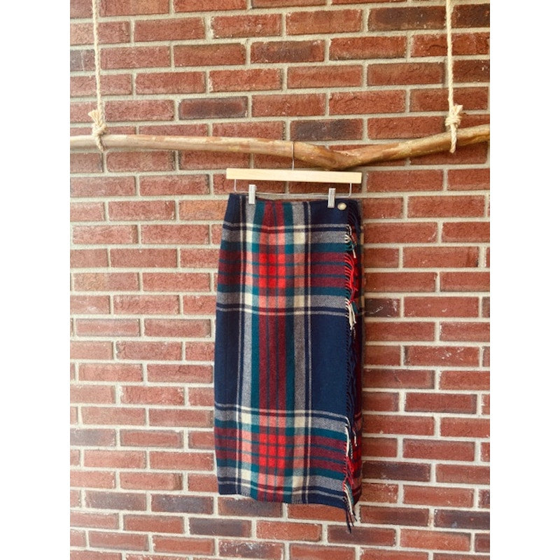Ralph Lauren Country Wool Plaid Wrap Skirt Size 10