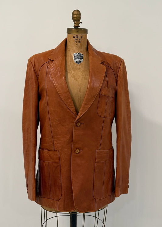Vintage Wilsons Leather Blazer Size 40 - PTP 21- Cognac